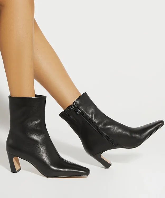 Women Dune London Ankle Boots Chisel Toe Heel Ankle Boots Black