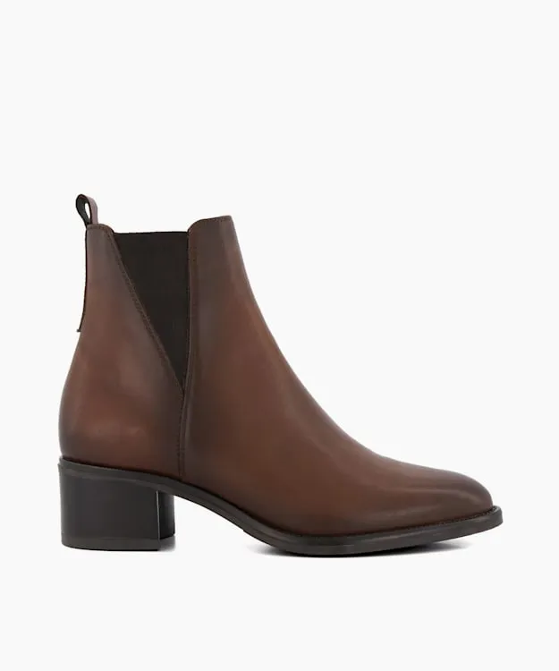 Women Dune London Ankle Boots Leather Ankle Boots Brown