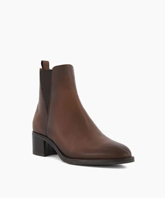 Women Dune London Ankle Boots Leather Ankle Boots Brown
