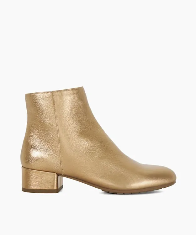 Women Dune London Ankle Boots LowHeel Ankle Boots Metallic