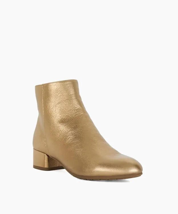 Women Dune London Ankle Boots LowHeel Ankle Boots Metallic