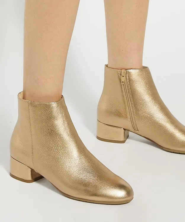 Women Dune London Ankle Boots LowHeel Ankle Boots Metallic