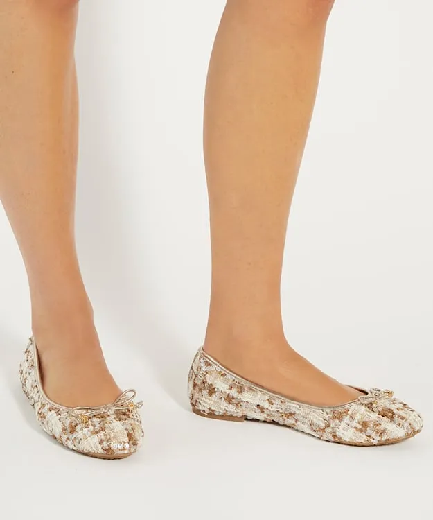 Women Dune London Ballet Pumps CharmDetail Ballet Shoes Neutral