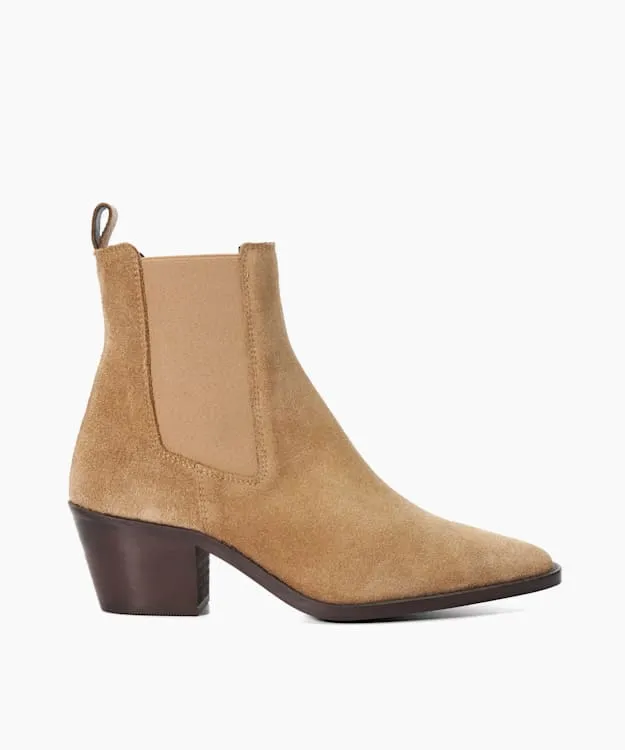 Women Dune London Chelsea Boots Suede Western Boots Neutral