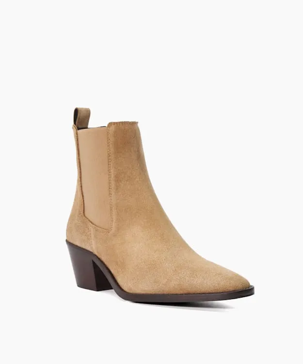 Women Dune London Chelsea Boots Suede Western Boots Neutral