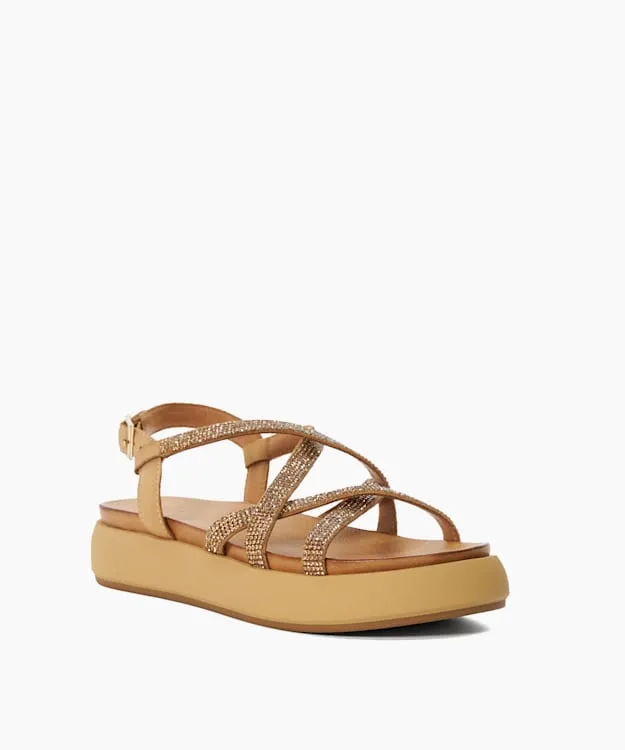 Women Dune London Chunky Sandals Chunky Embellished Sandals Brown