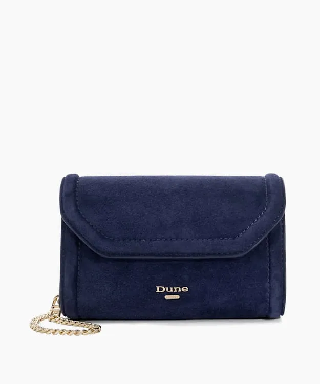 Women Dune London Clutch Bags Diamante Trim Box Clutch Bag Blue