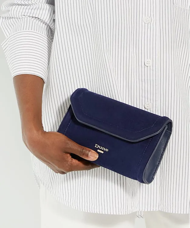 Women Dune London Clutch Bags Diamante Trim Box Clutch Bag Blue