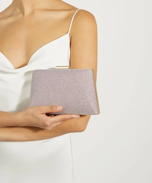 Women Dune London Clutch Bags Metallic Box Clutch Bag Metallic