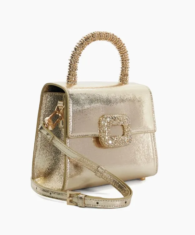 Women Dune London Crossbody Bags Brooch Detail Top Handle Bag Metallic