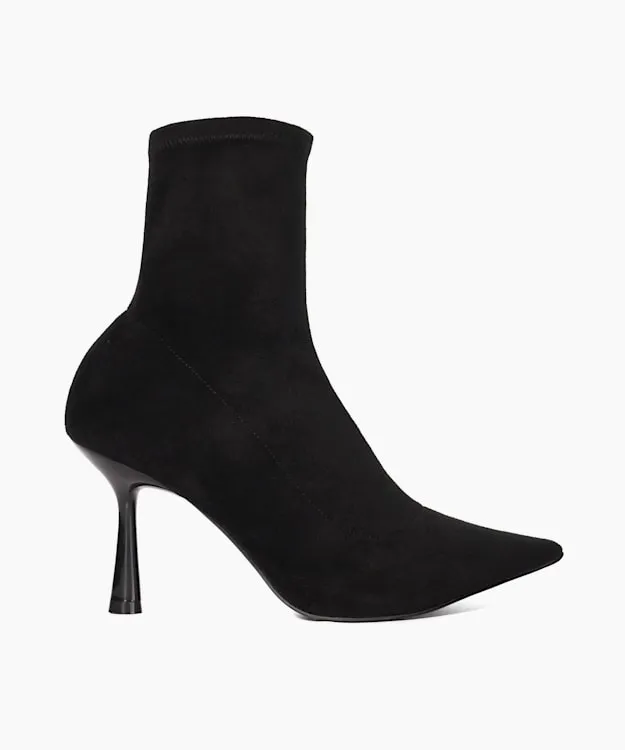 Women Dune London Heeled Boots FlareHeel Ankle Boots Black