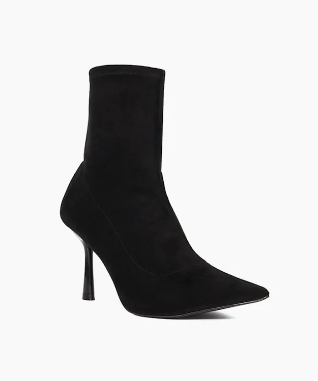 Women Dune London Heeled Boots FlareHeel Ankle Boots Black