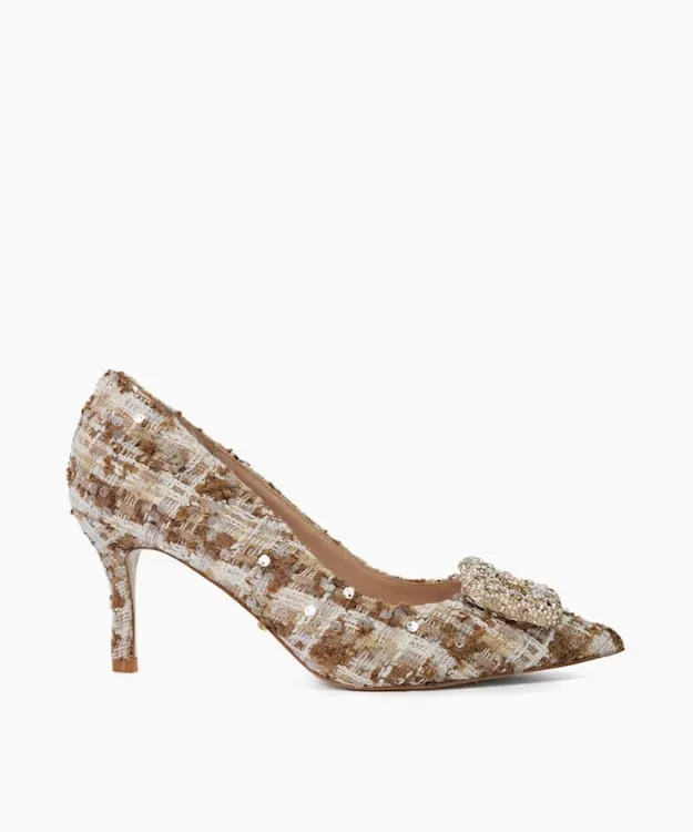 Women Dune London Heels SlipOn Stiletto Heel Court Shoes Neutral