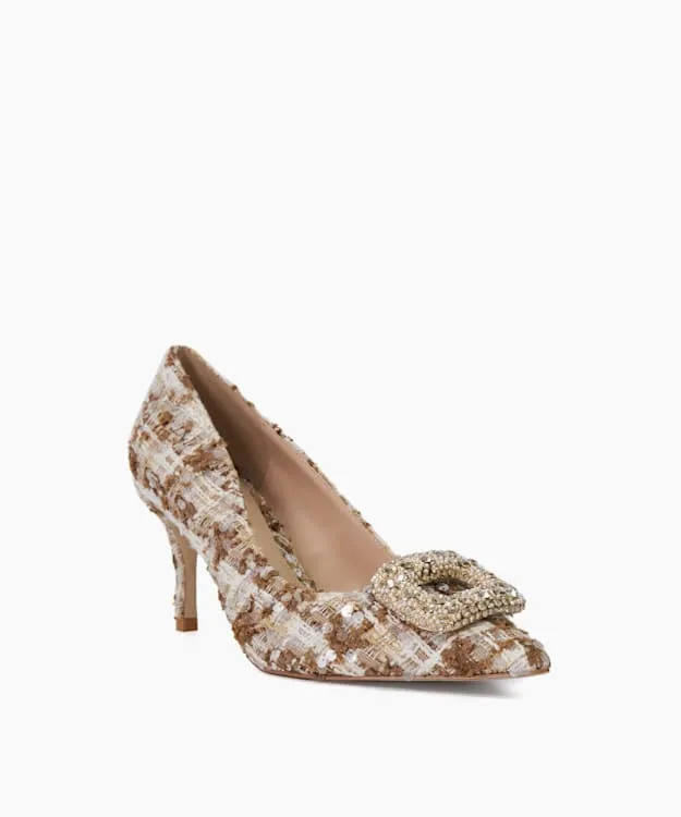 Women Dune London Heels SlipOn Stiletto Heel Court Shoes Neutral