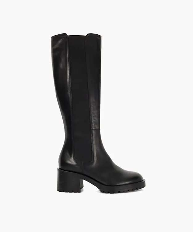 Women Dune London Knee High Boots Chunky KneeHigh Boots Black