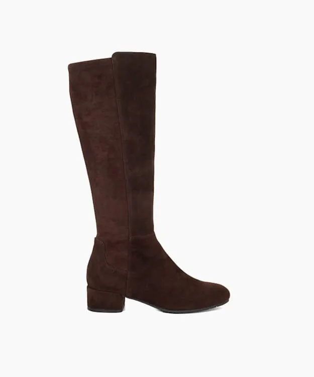 Women Dune London Knee High Boots Stretch KneeHigh Boots Brown