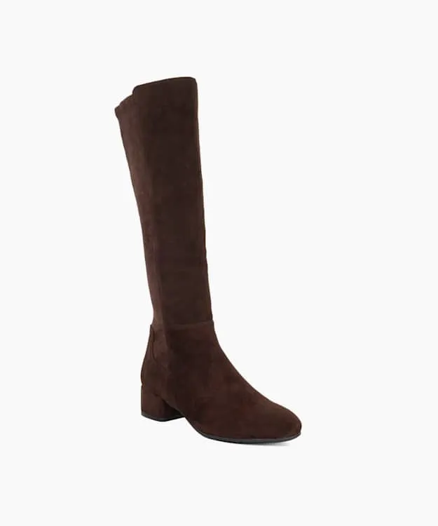 Women Dune London Knee High Boots Stretch KneeHigh Boots Brown
