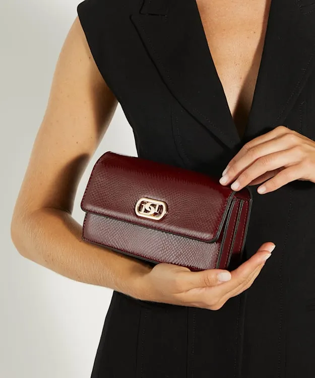 Women Dune London Leather Bags Branded Micro Bag Red Leather