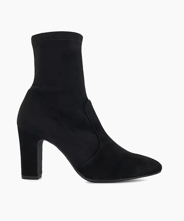 Women Dune London Wide Fit Boots Wide Fit Almond Toe Sock Boots Black