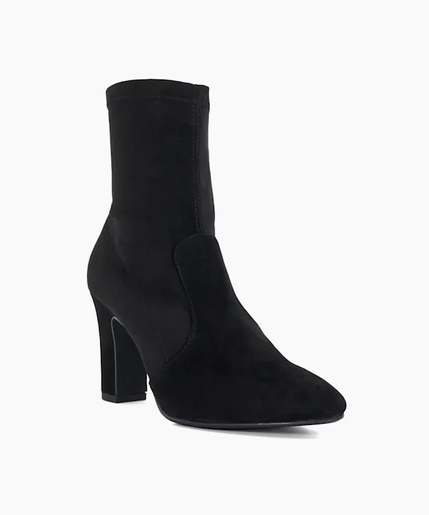 Women Dune London Wide Fit Boots Wide Fit Almond Toe Sock Boots Black