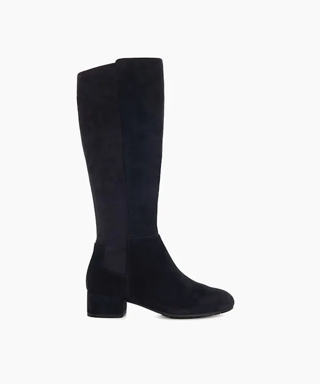 Women Dune London Wide Fit Boots Wide Fit Stretch KneeHigh Boots Blue
