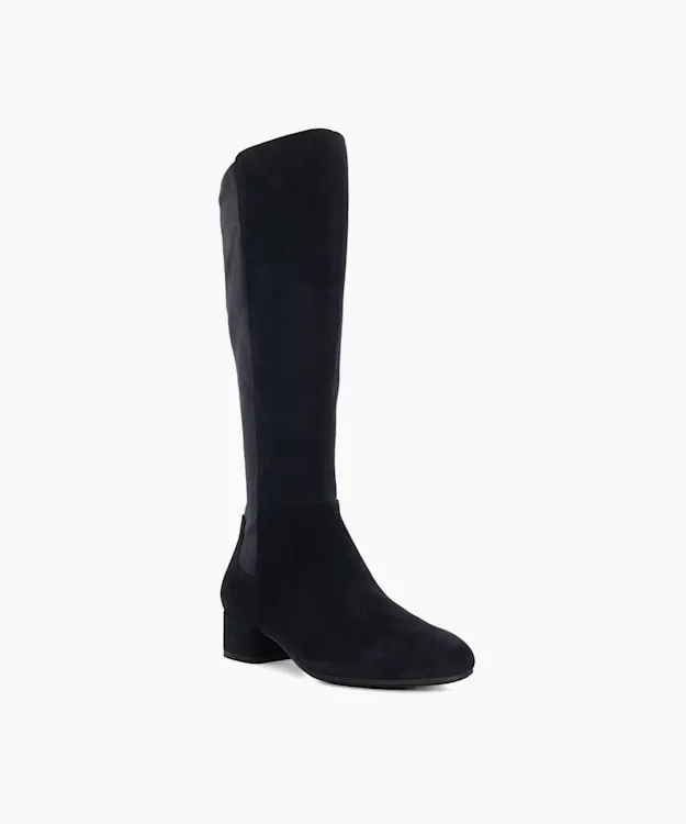 Women Dune London Wide Fit Boots Wide Fit Stretch KneeHigh Boots Blue
