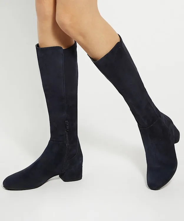 Women Dune London Wide Fit Boots Wide Fit Stretch KneeHigh Boots Blue