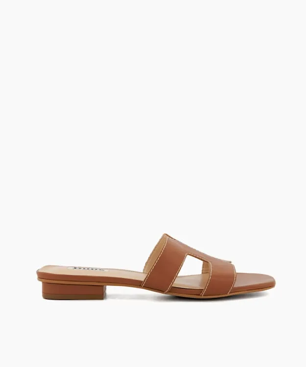 Women Dune London Wide Fit Sandals Wide Fit Smart Slider Sandals Brown