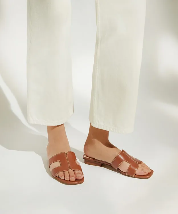 Women Dune London Wide Fit Sandals Wide Fit Smart Slider Sandals Brown