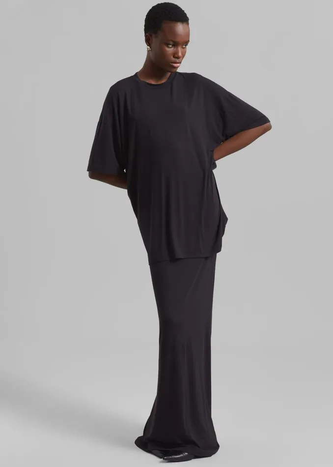 Women Ella Boxy Tee 8211 Dark Plum The Frankie Shop Tops