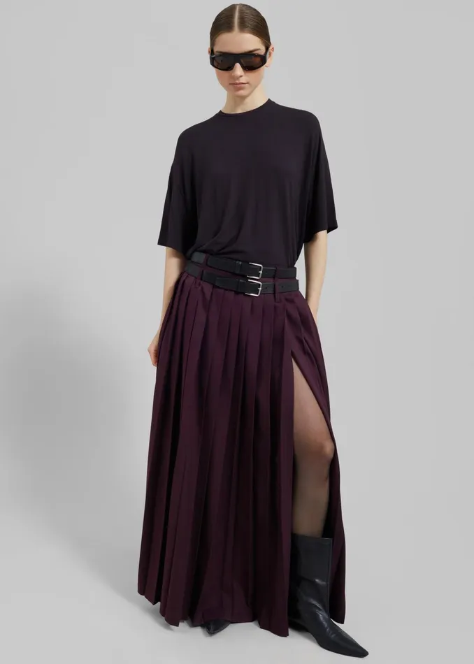 Women Ella Boxy Tee 8211 Dark Plum The Frankie Shop Tops