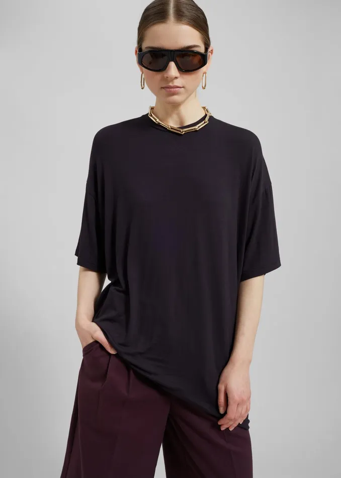 Women Ella Boxy Tee 8211 Dark Plum The Frankie Shop Tops