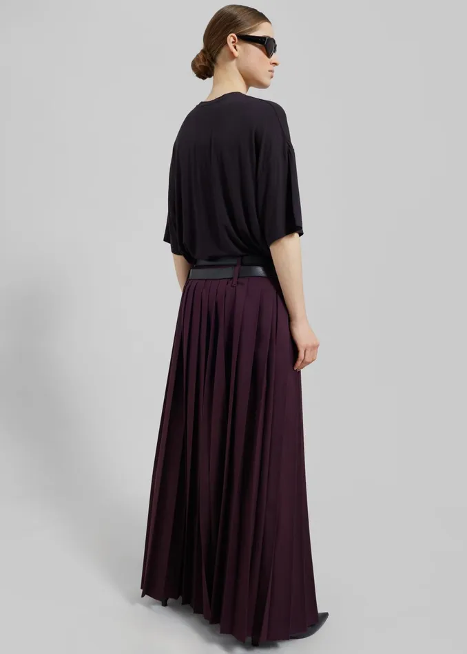 Women Ella Boxy Tee 8211 Dark Plum The Frankie Shop Tops