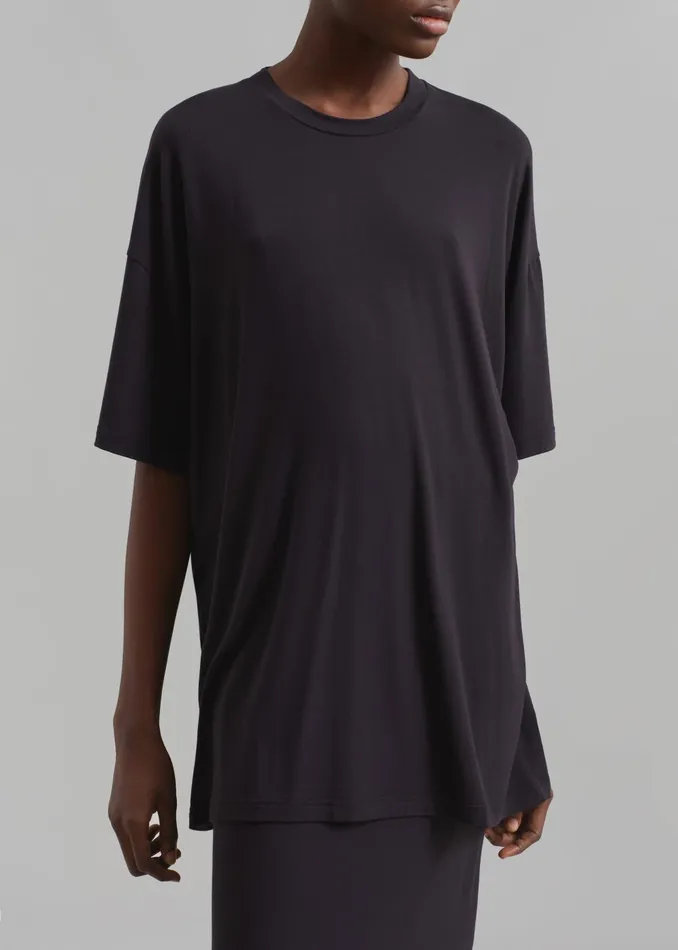 Women Ella Boxy Tee 8211 Dark Plum The Frankie Shop Tops