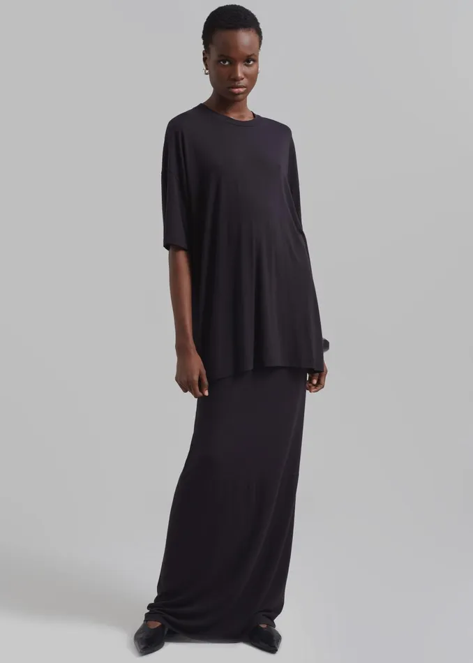Women Ella Boxy Tee 8211 Dark Plum The Frankie Shop Tops