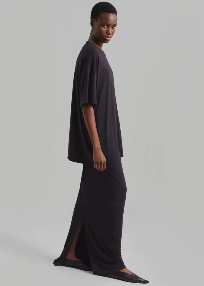 Women Ella Boxy Tee 8211 Dark Plum The Frankie Shop Tops