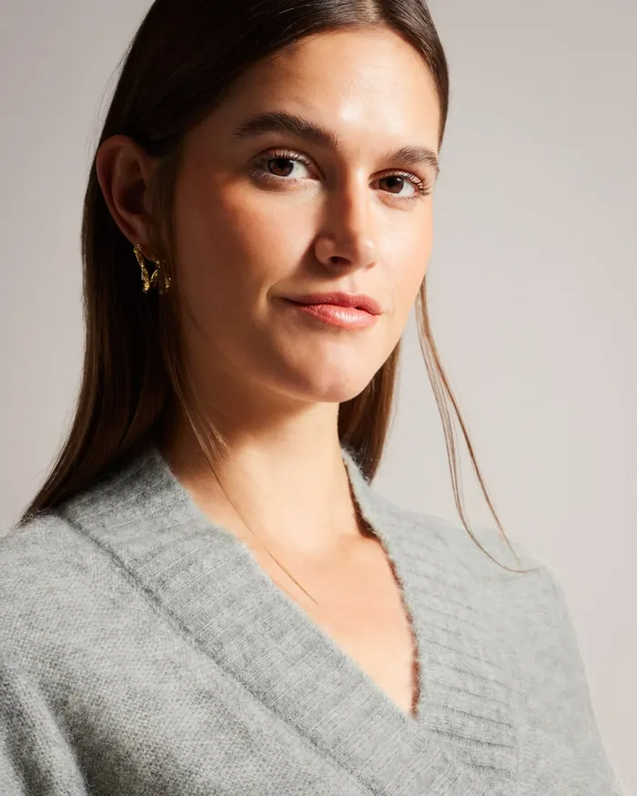 Women ELLIIAN 8211 Wool Blend Wrap Cardigan Light Grey Ted Baker Tops and Blouses Women ELLIIAN 8211 Wool Blend Wrap Cardigan Light Grey Ted Baker Tops and Blouses