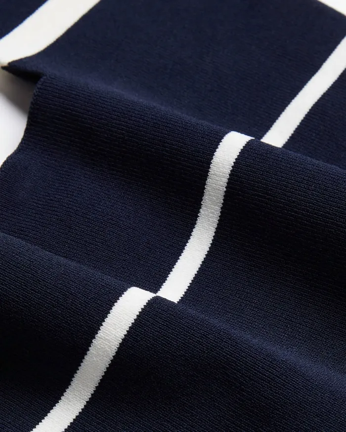 Women ELLLE 8211 Striped Knit Crop Top Navy Ted Baker Jumpers and Cardigans