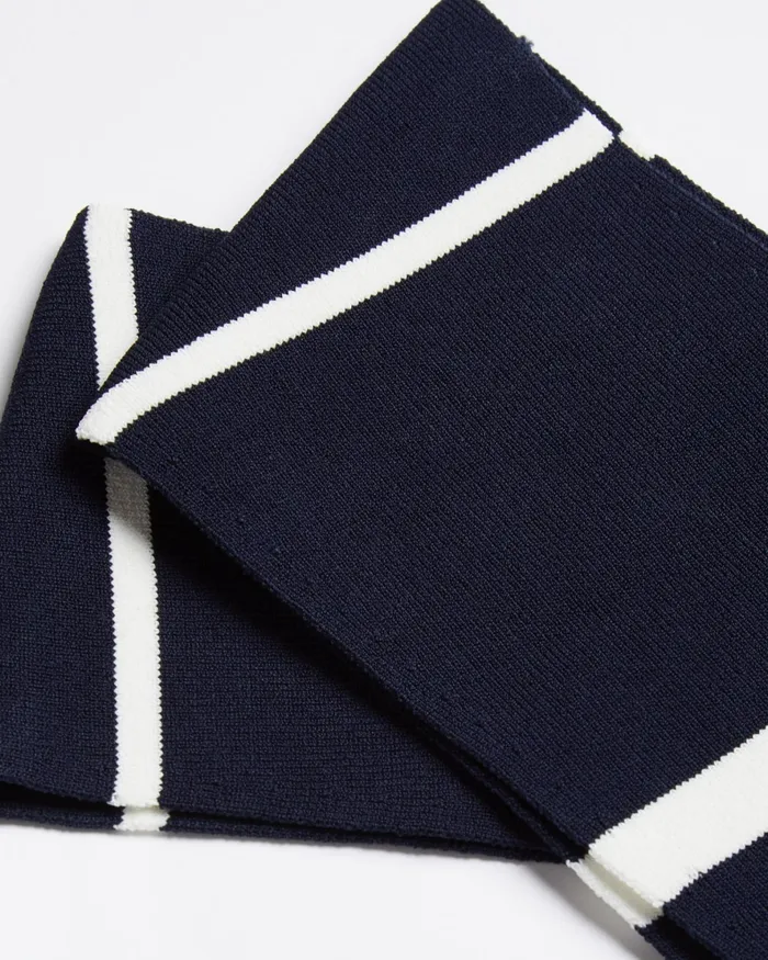 Women ELLLE 8211 Striped Knit Crop Top Navy Ted Baker Jumpers and Cardigans