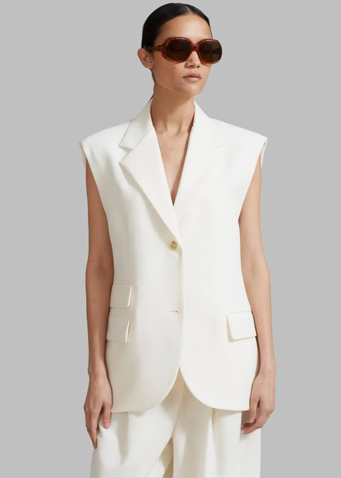 Women Eloise Vest 8211 Cream The Frankie Shop Outerwear