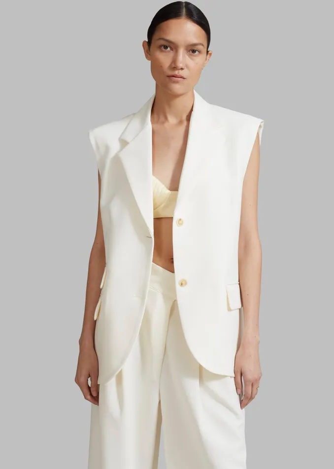 Women Eloise Vest 8211 Cream The Frankie Shop Outerwear