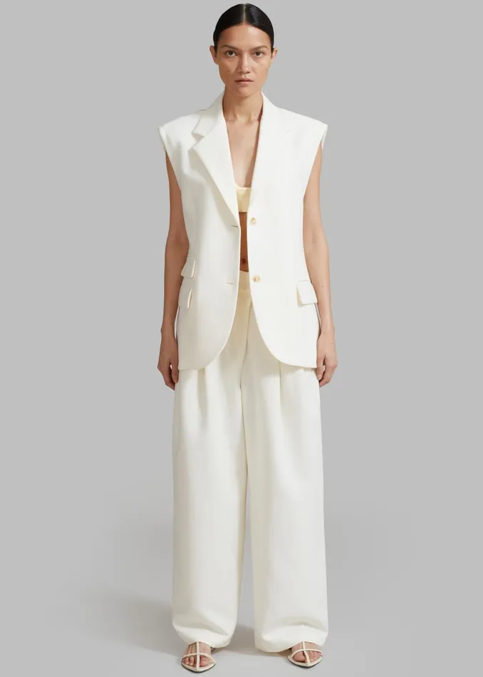 Women Eloise Vest 8211 Cream The Frankie Shop Outerwear