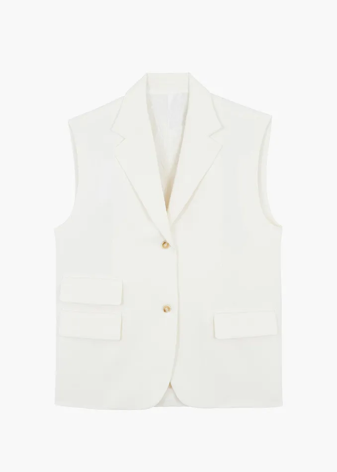 Women Eloise Vest 8211 Cream The Frankie Shop Outerwear