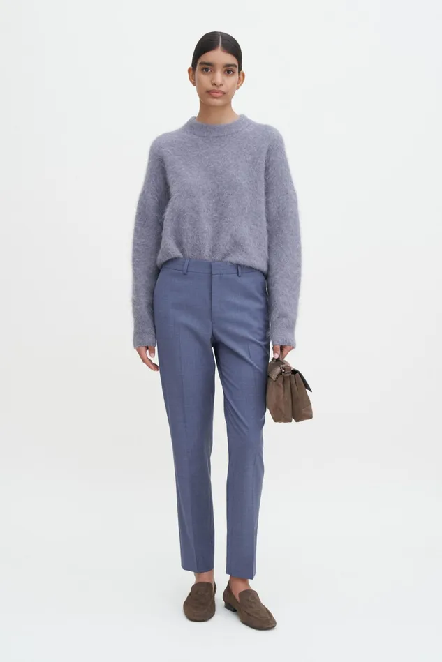 Women Emma Cropped Cool Wool Trousers Dusty Blue Filippa K Trousers