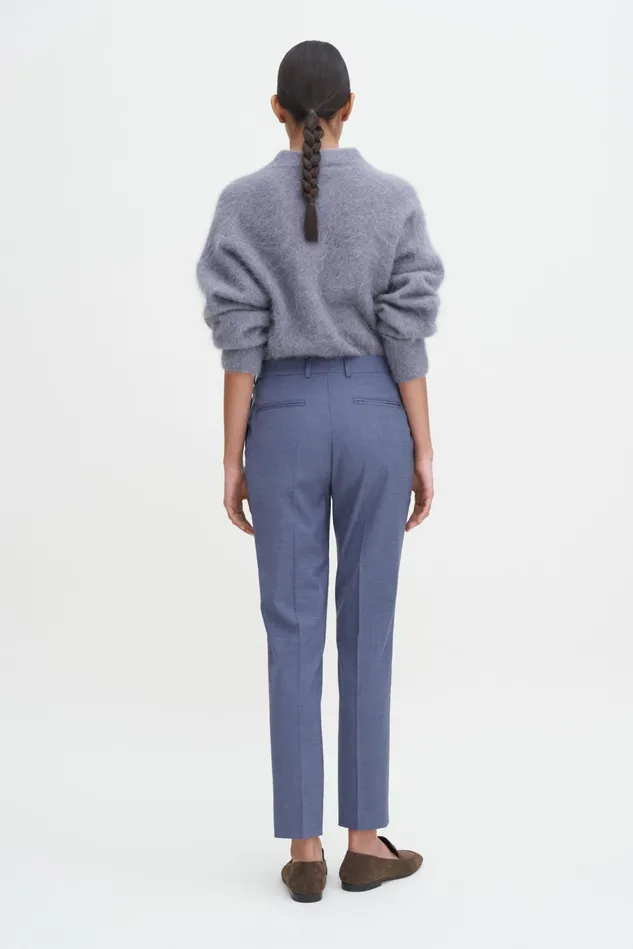 Women Emma Cropped Cool Wool Trousers Dusty Blue Filippa K Trousers