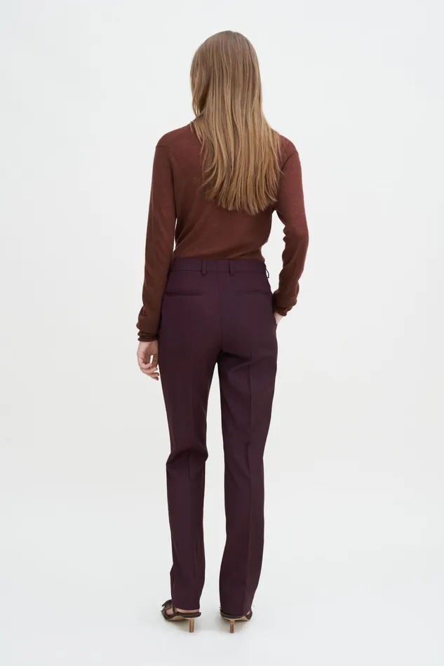 Women Emma Wool Trousers Burgundy Filippa K Trousers