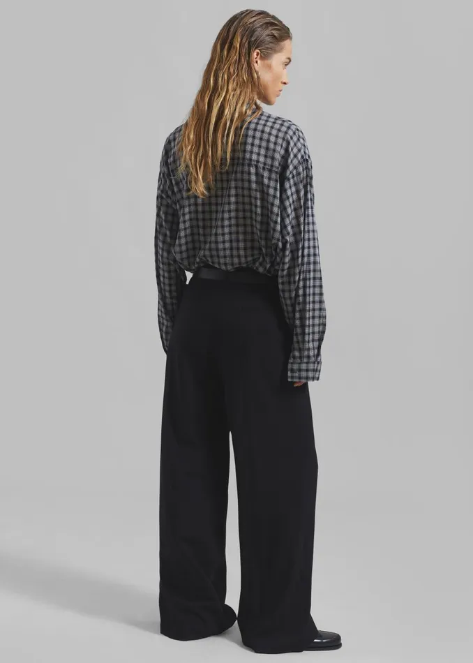 Women Emmett Plaid Shirt 8211 Black The Frankie Shop Tops