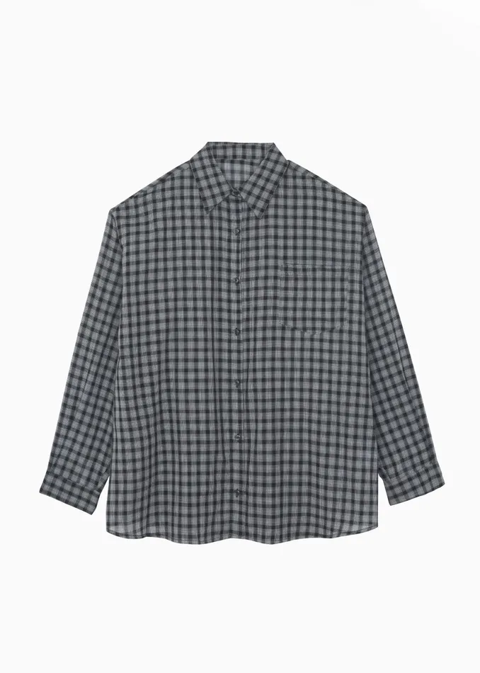 Women Emmett Plaid Shirt 8211 Black The Frankie Shop Tops
