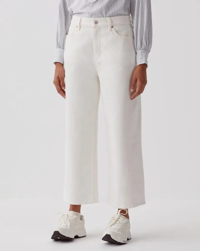 Women Emy 8211 Wide Cropped Jeans White Comptoir Des Cotonniers Jeans