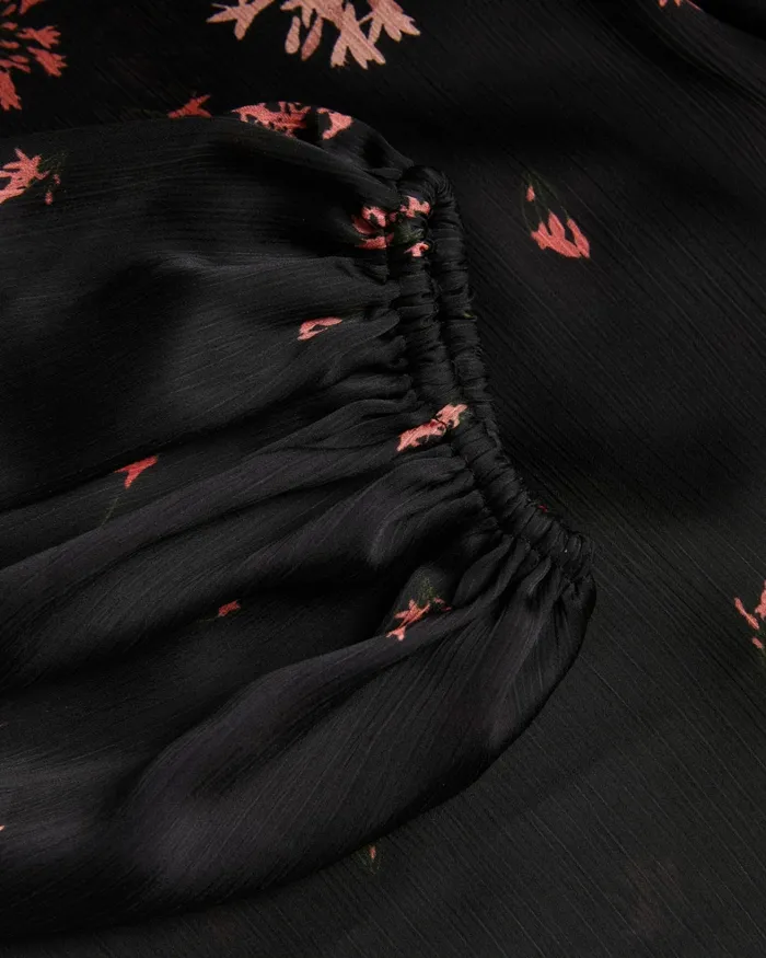 Women ERANTHE 8211 High Neck Balloon Sleeve Blouse Black Ted Baker Tops and Blouses